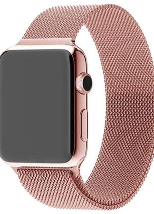 Ремінець Milanese Loop Design для Apple watch 44mm (Rose Gold)