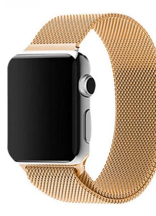Ремінець Milanese Loop Design для Apple watch 44mm (Gold)