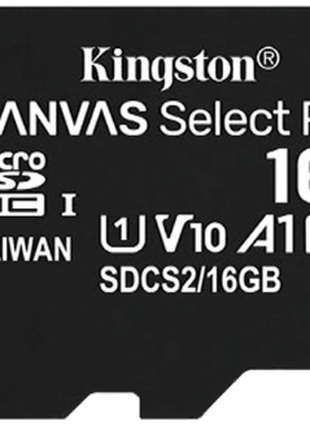 Kingston Canvas selеct Plus micro SD UHS-1 карта пам'яті 16GB Cla