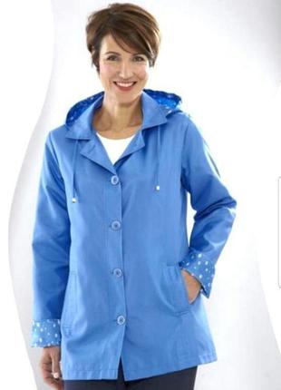 Блакитна куртка anne de lancay /l/лавандова вітровка з капюшон...