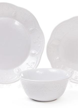 Sale набор столовой посуды на 12 персон, белый, керамика, bonadi