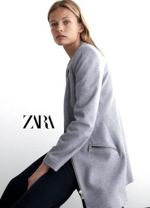 Zara актуальный удлиненный жакет на молнии
