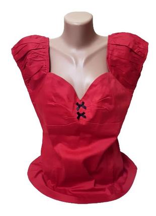 Красная блузка из хлопка lindy bop, большой размер