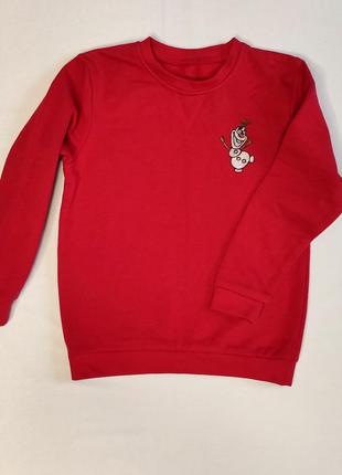 Джемпер свитшот детский красный george с вышивкой olaf