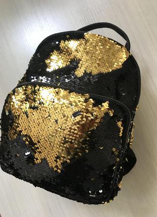 Рюкзак паетки золото