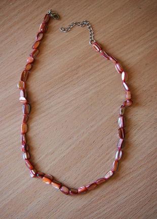 Ожерелье браслет  из рыжий  перламутр