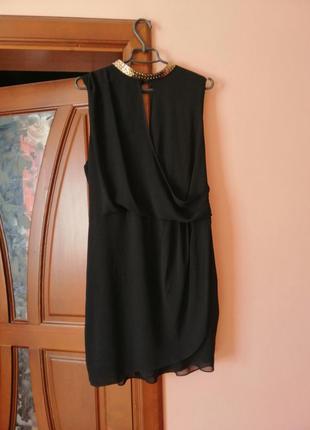 Черное шифоновое платье 48р  asos
