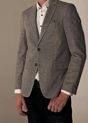 Пиджак мужской reserved 52, slim fit, серый, новый