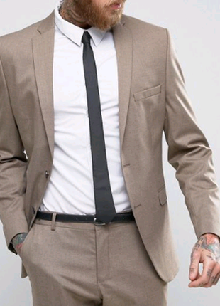 Пиджак мужской zara xl (56) , slim fit, новый, цвет - каппучино