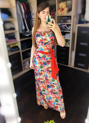 Красивое длинное цветочное платье в пол! платья сукня