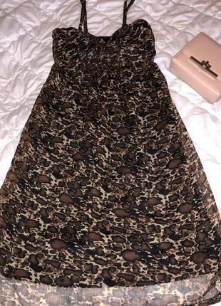 Супер платье туника с леопардовым принтом