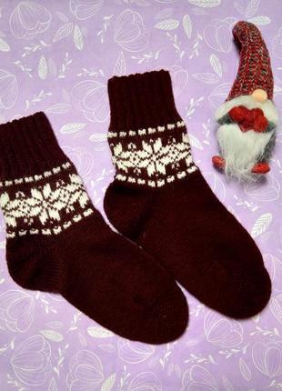 Теплые женские вязанные носки