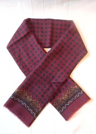 Мужской  шарф кашне двухсторонний шерсть 100%, 130*30,5
