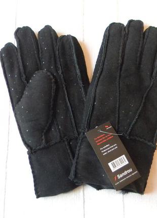 Женские кожаные перчатки на меху sandrou р.10 новые