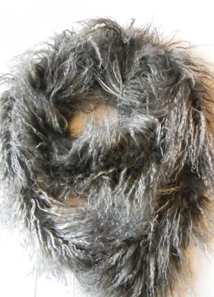 Ефектний шарф-боа з натурального хутра лами тибету