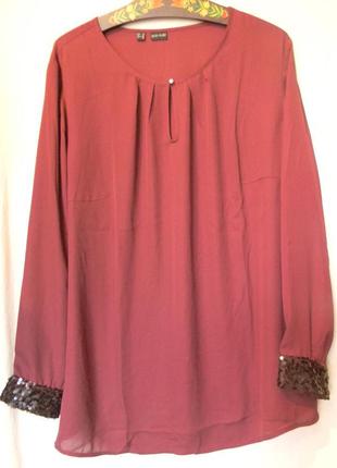 Bodyflirt нарядная бордовая блуза р.50(eur)
