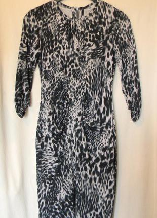 Платье от calvin klein р.38/40/44/12 италия рукав 3/4 тигровый...
