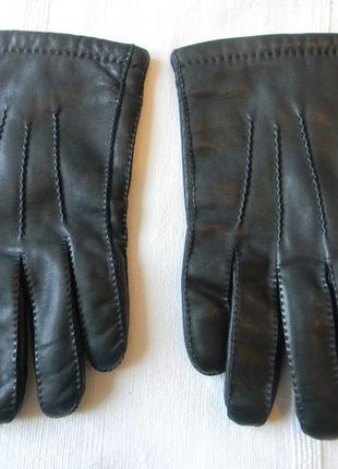Мужские перчатки на подкладке кожа  р.9 черные