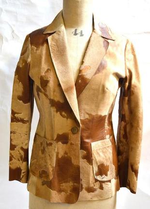 Кожаный пиджак куртка из пегого пони от little london р.38