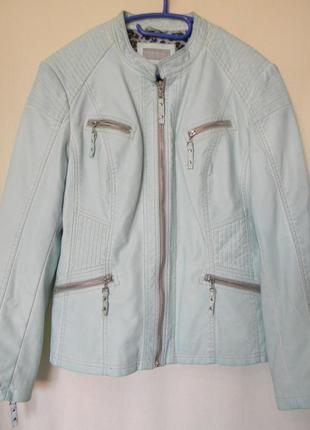 Куртка женская canda premium р.44 кожа(pu) нежно-мятного цвета