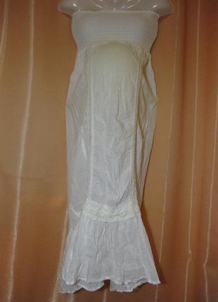 Платье сарафан белый papaya, м, тм0788, для беременных на резинке