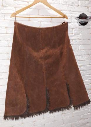Оригинальная тёплая юбка с мехом