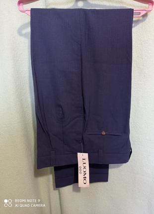 Новые шерстяные брюки luomo сине-серые итальянские элегантные ...