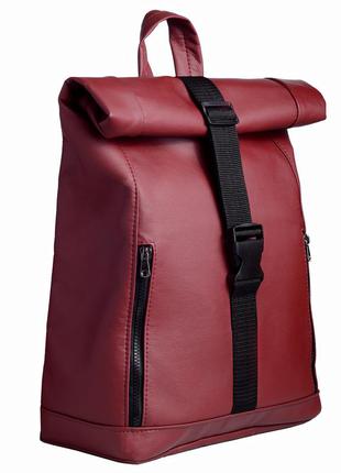 Женский бордовый рюкзак-ролл для путешествий
