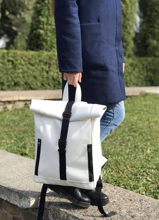 Жіночий білий великий рюкзак рол для подорожей