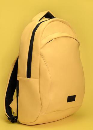 Женский вместительный желтый рюкзак для ноутбука
