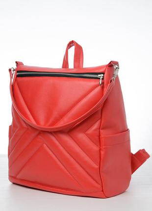 Женский красный большой рюкзак с отделением для ноутбука