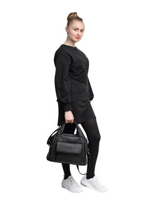 Спортивная женская черная сумка через плечо