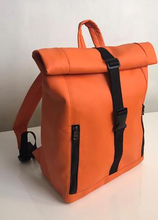 Большой женский оранжевый рюкзак ролл для путешествий