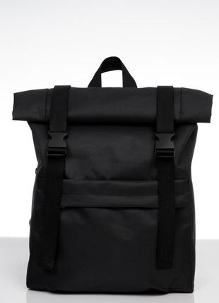 Чоловічий чорний місткий рюкзак-рол для подорожей