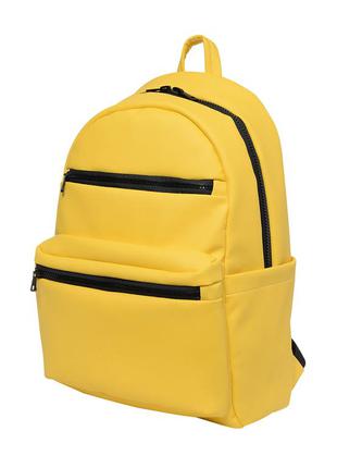 Вместительный женский желтый рюкзак для ноутбука