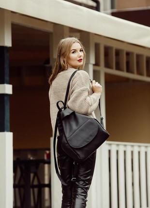 Новый стильный классный женский черный городской рюкзак / порт...