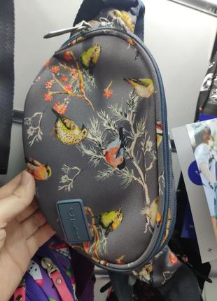 Фирменная сумка на пояс бананка bagland с птичками