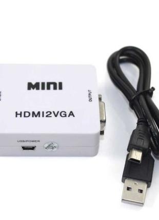 Адаптер HDMI на VGA для PS4 и Mac с дополнительным питанием аудио
