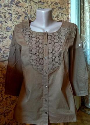 Рубашка, блуза - выбитый узор - хлопок - s.oliver - 42р.
