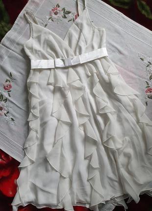 Сарафан сукня платье плаття шифон миди на бретелях на лето