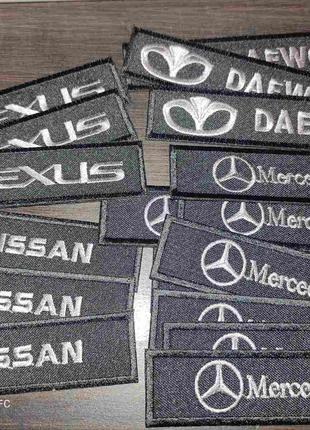 Эмблема нашивка липучка авто Mercedes Benz / Nissan / Lexus / Dae