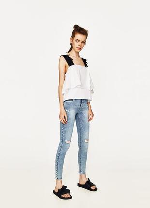 Zara джинсы скинни с рваностями размер 40