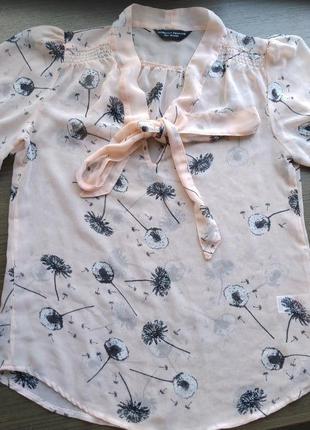 Шифоновая блуза dorothy perkins  с принтом одуванчики. размер xl.