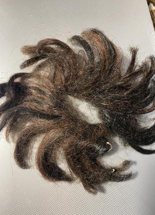 Гумка на пучок штучні коричневі волосся