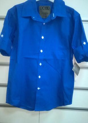 Рубашка для мальчика с длинным рукавом синего цвета тм dcbd