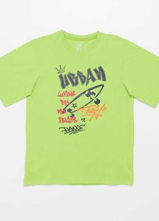 Новые футболки для мальчика салатового цвета тм up 10-12 лет