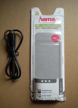 Кабель шнур Hama Usb-c - Micro Usb 2.0 Type-c 0,75 м