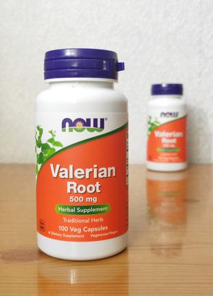 Корень валерианы, 500 мг, Now Foods, 100 капсул