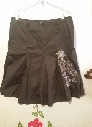 Тонкая котоновая юбка годе с вышивкой (пот 48-60 см)   33