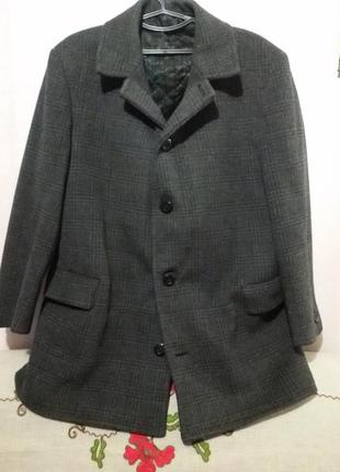 Шерстяное очень теплое полу пальто куртка (пог-61 см)